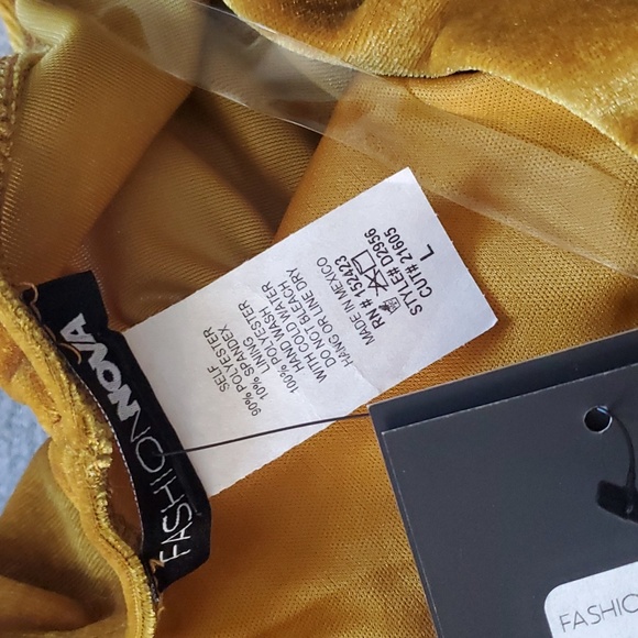 Velvet Mini Dress Mustard - Picture 5 of 6